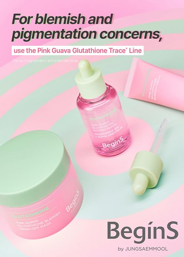 Pink Guava Glutathione Blemish Cream 1.7 Fl Oz, Facial Moisturizer with 99% Pure Glutathione, Niacinamide and Vitamin C, Lightweight Hydration, Korean Skincare for Daily Use