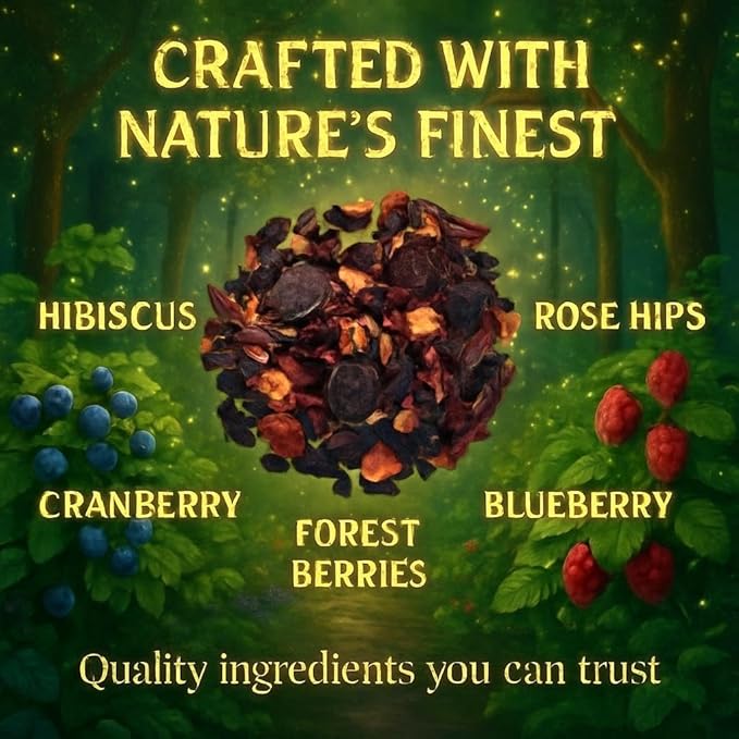 Bellasia Tea Berry Bliss for Kids Using Real Fruit Pieces - Caffeine Free Herbal Tea Blend with Real Ingredients & Balanced Flavor- Add Loose Leaf Tea to Your Child’s Routine for A Fun & Tasty Drink