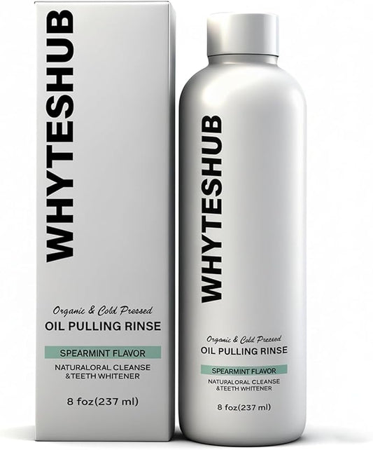 Spearmint Oil Pulling Rinse with Organic Cold-Pressed Coconut Oil, Helps Maintain Gum Health & Freshens Breath - 8 fl oz