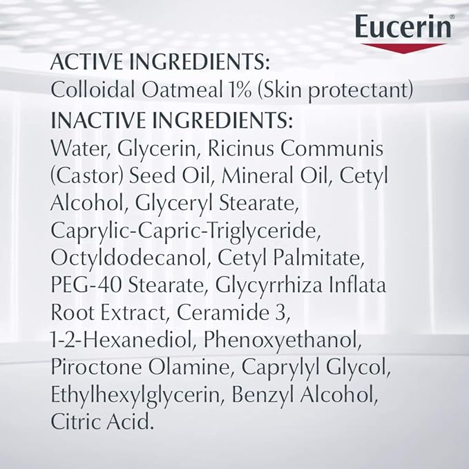 Eucerin Eczema Relief Cream, Full Body Lotion, Moisturizing Eczema Cream with Colloidal Oatmeal (Skin Protectant) and Ceramide 3, Multi-Pack, 8 Oz Tube, Pack of 3