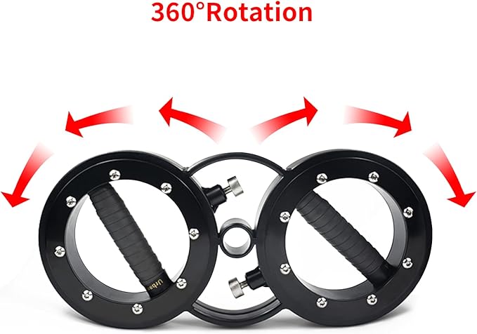 FIITY 18 Pounds Resistance Adjustable Rotator Machine for Upper Body Strength Training, 360 Degree Rotating Grips, Multifunctional Spinning Burn Machine for Forearm Trainer, Boxing, Workouts (Black & Sliver)