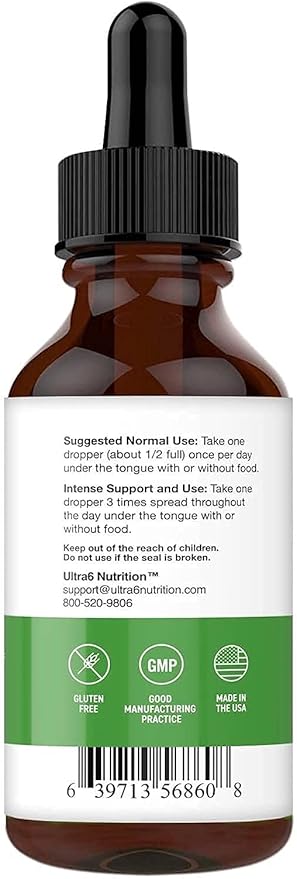 Ultra6 Nutrition Probiotics for Women, Men and Kids - 20 Strain Liquid Probiotic Supplement for Digestive & Gut Health