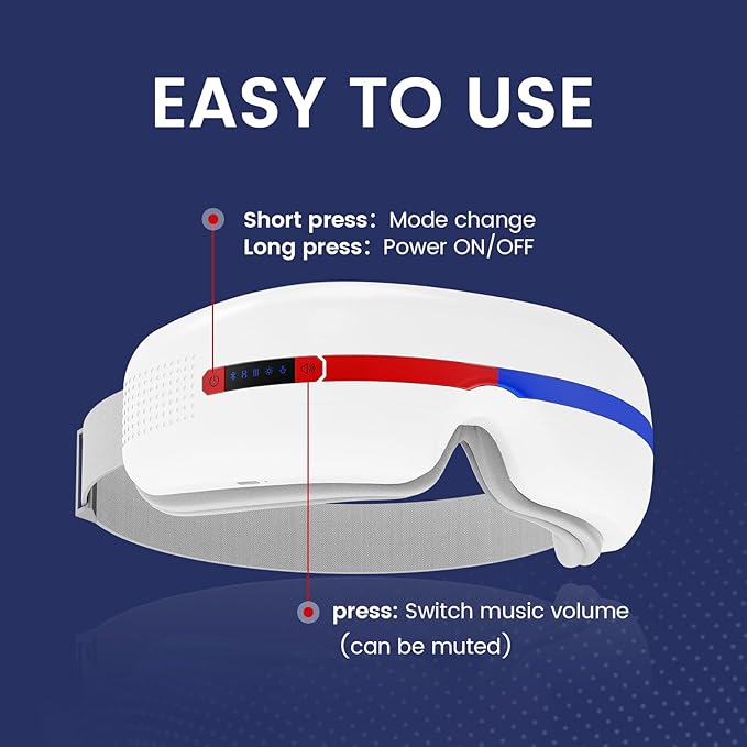 Eye Massager with Heat Sleep mask Massage for Migraines.Heated Eye Mask.Birthday Gifts for Mom Dad Women Men Wife Sister Her Him.Face Massager Mask for Headaches