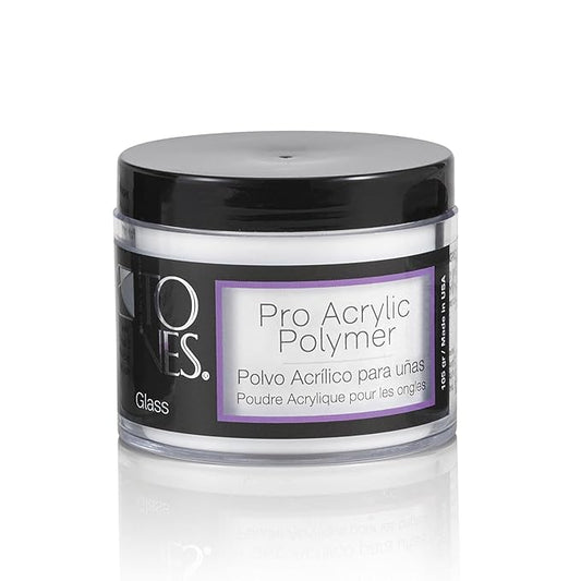 Tones Pro Acrylic Nail Cover Powder, Glass (Clear), (3.5 Fl Oz) - Bubble Free Long-Lasting & Non-Yellowing Polymer Acrylic Nail Powder for Salon & Home Quality Nail Carving Extensions & 3D Art