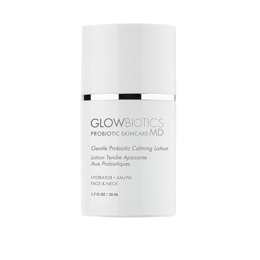 Glowbiotics Gentle Probiotic Calming Lotion: Lightweight Peptide & Probiotic Moisturizer for Sensitive Skin | With Hyaluronic Acid, Niacinamide & Ceramide-Rich Safflower Oil