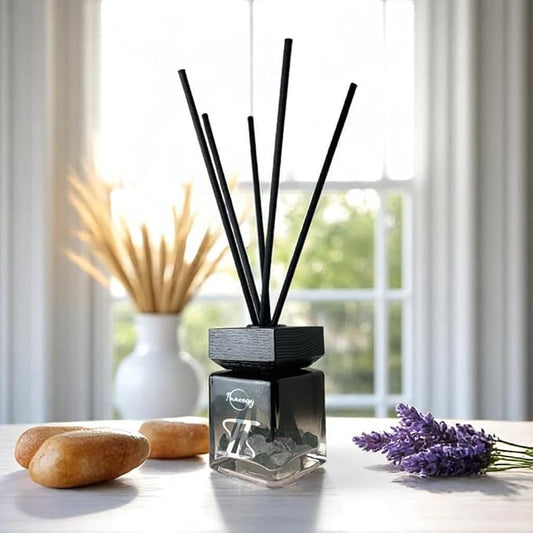 Innergy Gemini Zodiac Crystal-Infused Reed Diffuser – 100ml Aromatherapy Essential Oil Diffuser for Home – Long-Lasting Scent, Natural Crystal Energy for Relaxation & Balance