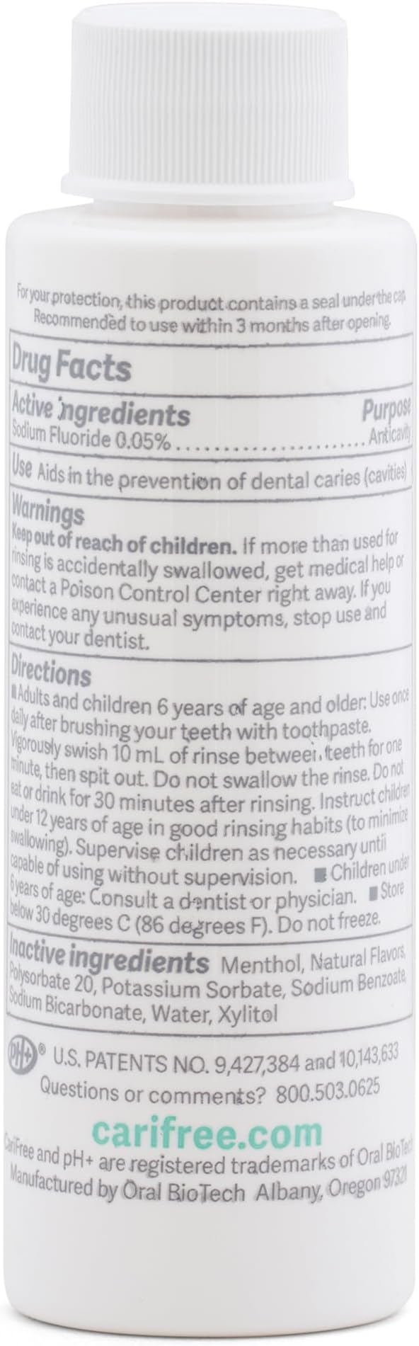 CariFree Maintenance Rinse, Mint Flavored, Travel Size for On-The-Go Convenience, Anti-Cavity & Fluoride Mouthwash, Xylitol, Alcohol-Free, Neutralizes pH, Dentist Recommended (Pack of 5)