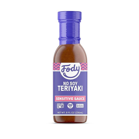 Fody Foods No Soy Teriyaki Sauce & Marinade, 8.5 Oz, Garlic and Onion Free, Low FODMAP Certified, Gut & IBS Friendly, Vegan, Non-GMO, Gluten Free, Keto Friendly