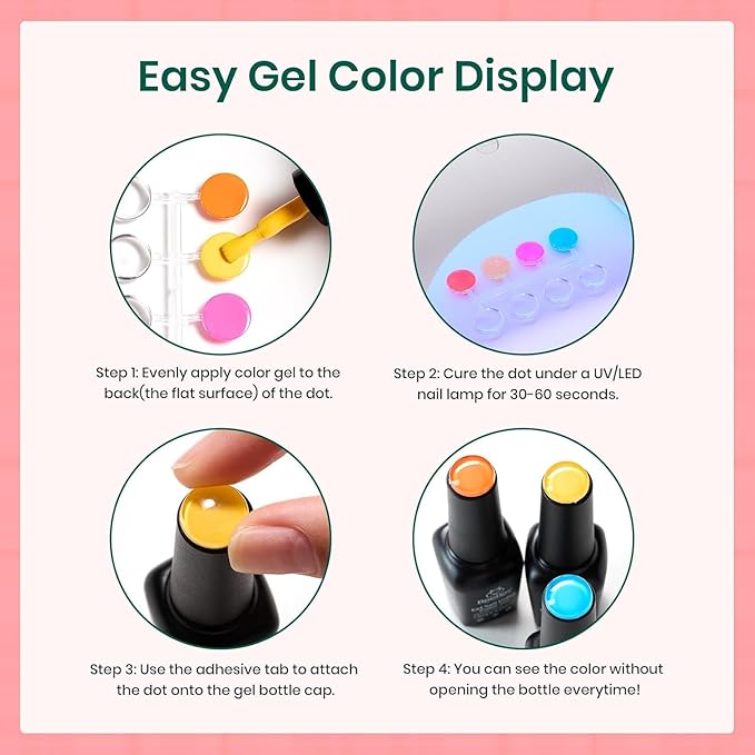Beetles Gel Nail Polish Set-36 Colors Rainbow Nails Neon Juicy Picnic Party Collection & Rhinestone Gel Nail, 46Pcs Fruit Bubbles Nails Blue Green Pink Color with Top Base Coat Liner Brush
