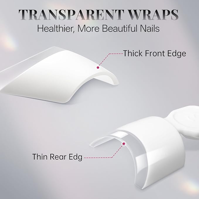 Krofaue French Nail Tips - 120PCS Acrylic White Fake Nails Art Tips 12 Sizes Half Cover False Nails Wrap Edge Square Nails with Case for DIY Nail Extensions