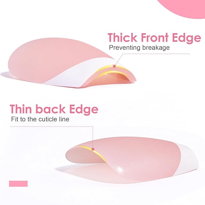 Canvalite French Tip Press on Nails Gel Nail Tips - 300Pcs Pre-Colored Quick and Easy Fake Nails with Designs Coffin Nails Tips Short Press on Nails DIY Nail Extensions, Pink White