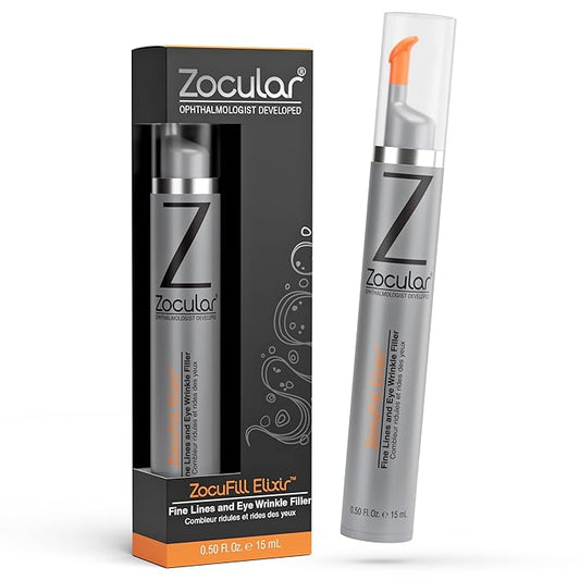 Zocufill Elixir Eye Gel and Face Serum - Eye Bags Treatment for Women and Men - Reduce the Appearance of Dark Circles, Puffy Eyes, Fine Lines and Wrinkles