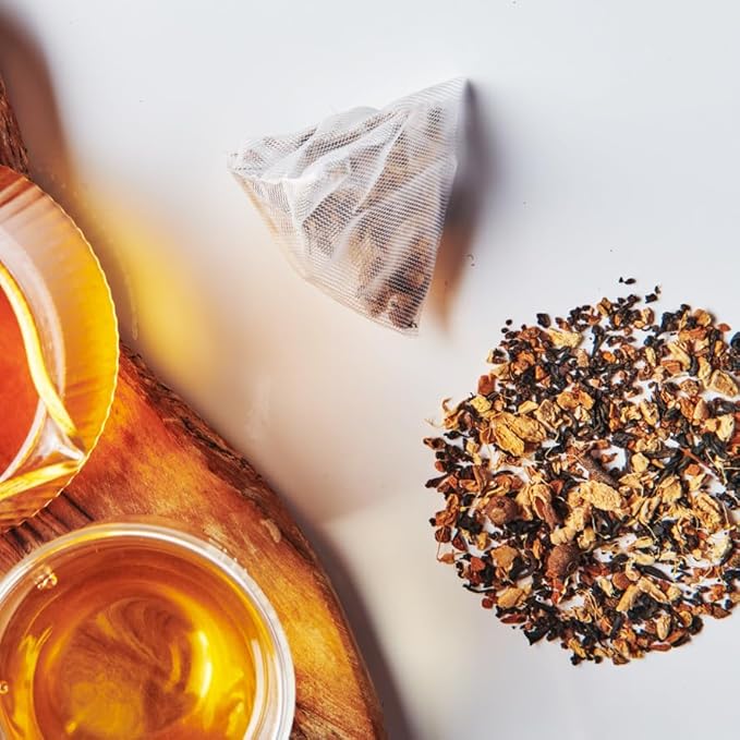 Grace Farms Organic Classic Chai Black Tea, 16 Pyramid Sachets | Ginger & Spices | Fairtrade & Kosher |Gives Back 100% of Profits