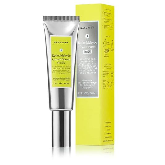 Naturium Retinaldehyde Cream Serum 0.15%, Advanced Anti-Aging & Smoothing Potent Face & Skin Care, 1.7 oz