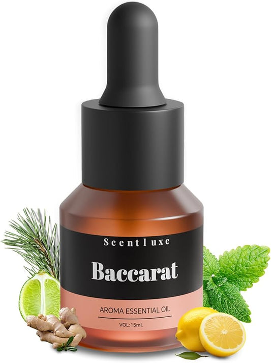 Hotel Diffuser Oil & Fragrance Scent Oil Inspired Baccarat - Essential Oil Blend for Home HVAC, Cold-Air & Ultrasonic Diffusers 15mL Glass Dropper Bottle with Luxury 5-Star Hotel Aromatherapy