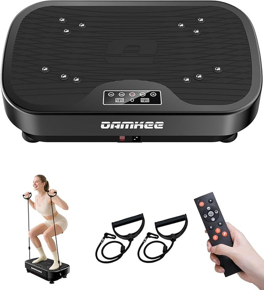 Vibration Plate Exercise Machine, 9 Modes Vibrating Platform for Lymphatic Drainage, 3D Upgraded Vibrated Plates for Weight Loss, Home Full Body Workout Equipment for Fitness
