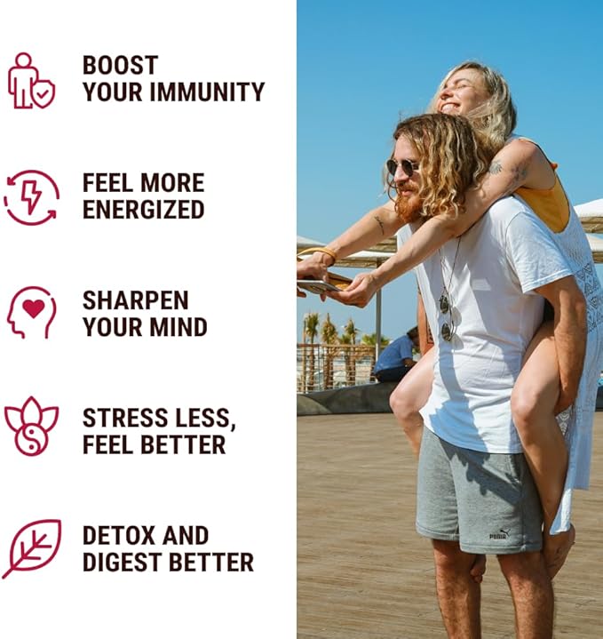 KJHD Shilajit Ashwagandha Gummies with Sea Moss, Beet Root, Lion’s Mane Mushroom & Black Seed Oil – Organic Herbal Superfood Supplement – 60 Vegan Gummies