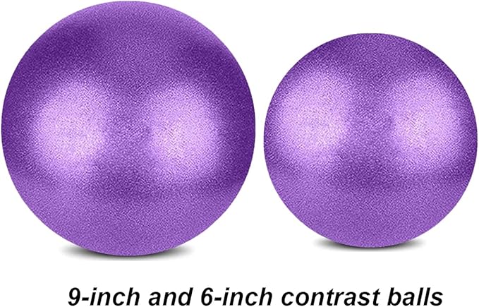 6 Inch Exercise Pilates Mini Yoga Balls Barre for Home Stability Squishy Training Physical Therapy Improves Balance with Pump