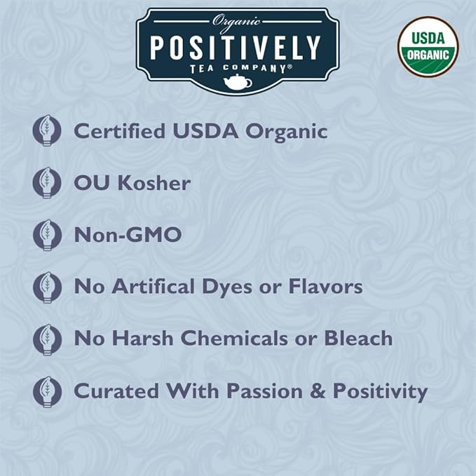 Organic Positively Tea Company, Açaí White Tea Bags, 20 Count