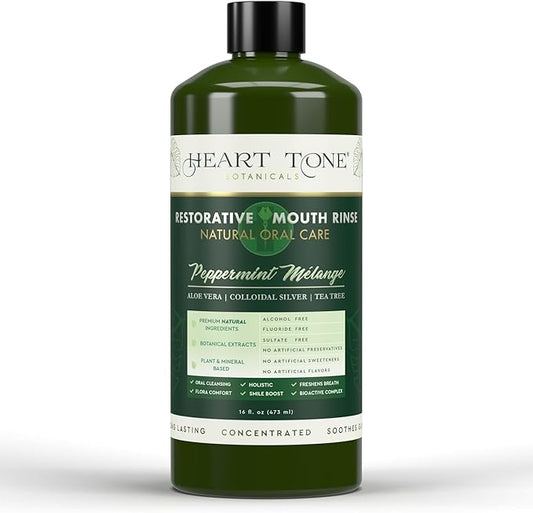 Nano Silver Mouthwash | All Natural | Adult Restorative Mouth Rinse | Aloe Vera, Colloidal Silver, & Tea Tree | Complete Oral Care & Fresh Breath | Fluoride, GMO, & Alcohol Free