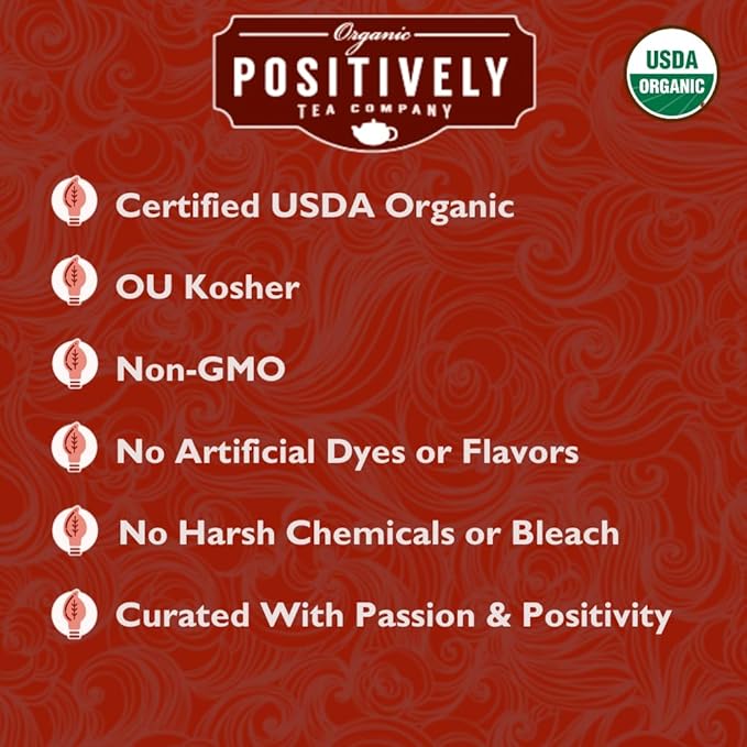 Organic Positively Tea Company, Decaf English Breakfast Black Tea Bags, 20 Count