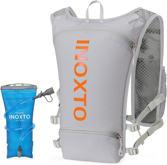 INOXTO Running Hydration Vest Backpack,Lightweight Pack with 1.6L Water Bladder Hydration Backpack Daypack for Hiking Trail Running Cycling Race Marathon for Women Men