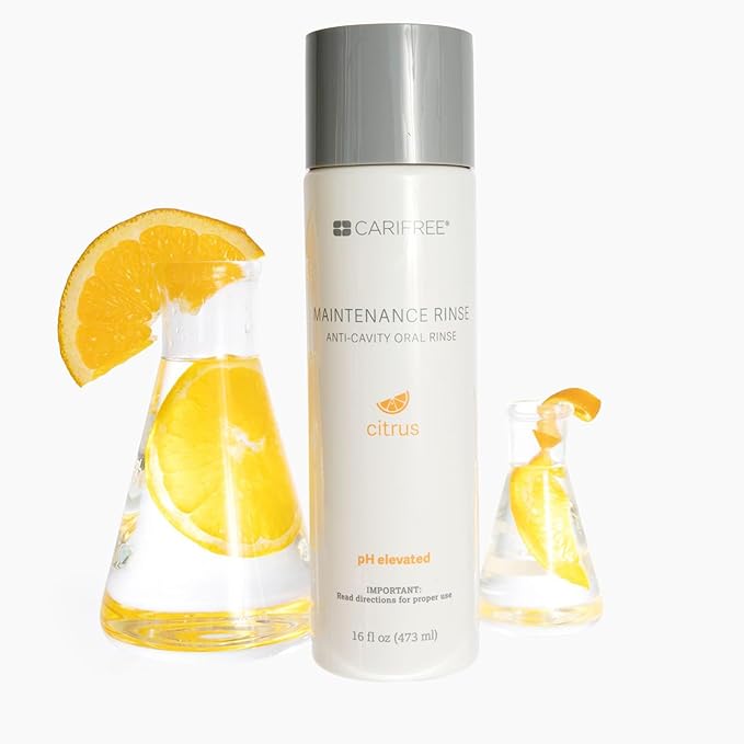 CariFree Maintenance Rinse, Citrus Flavored, Anti-Cavity Fluoride Mouthwash, Dentist Recommended, Prevents Oral Decay, Freshens Breath, Alcohol-Free, Neutralizes pH (16 Fl Oz (Pack of 4)