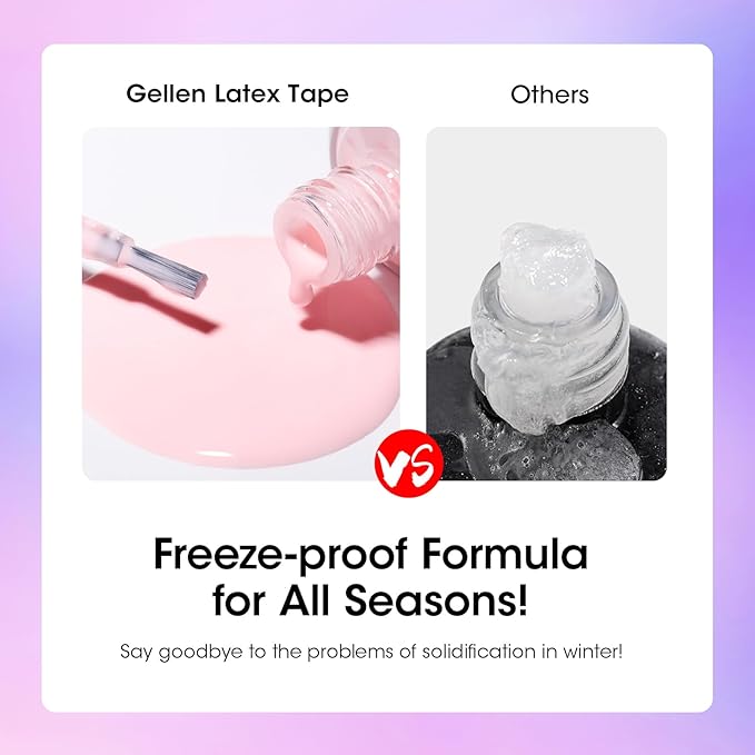 Gellen Gel Nail Polish Remover, 2-Pack Professional Quick Gel Remover for Nails 3-5 Minutes, Liquid Latex for Nails Pink, Safe & Easy Nail Polish Removal, No Need for Foil Soaking, Gifts for Women