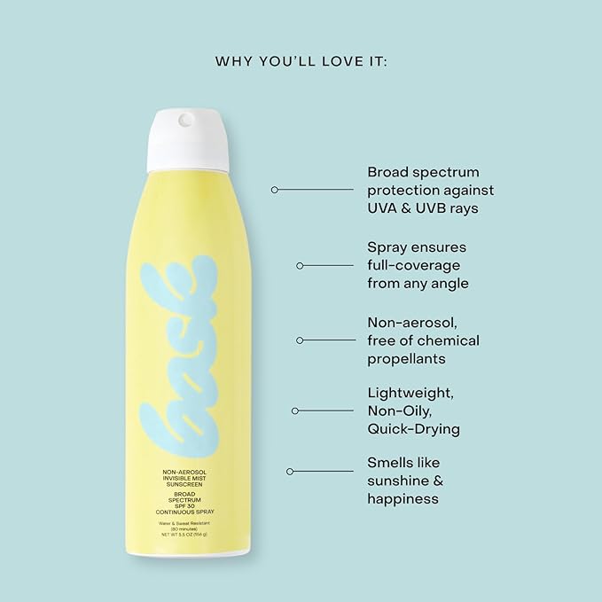 Bask Suncare SPF 30 Sunscreen Spray - Non-Aerosol, Broad Spectrum UVA/UVB Protection, Dermatologist Recommended, Moisturizing, Lightweight & Fast-Absorbing, 5.5 oz