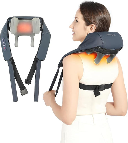 Neck and Shoulder Massager with Heat, Shiatsu Back Massager for Pain Relief, Cordless Electric Deep Tissue 4D Kneading Massage for Neck, Shoulder, Leg, Back Muscle Tension Release