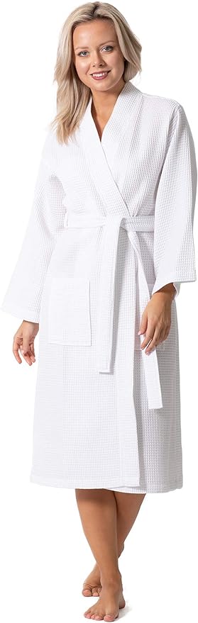 Waffle Knit Lightweight Kimono Spa & Bath Robes for Women - Quick Dry - Soft