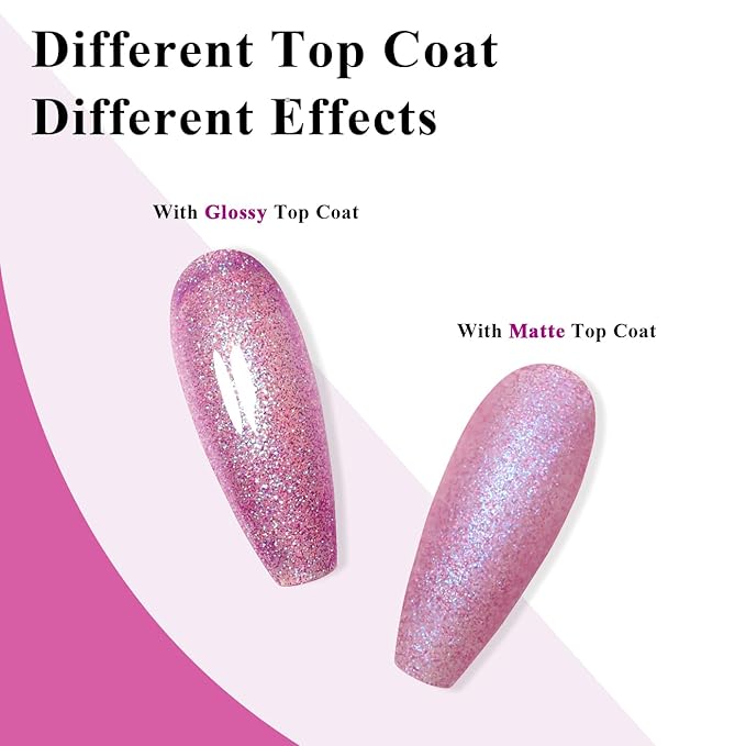 Imtiti Glitter Gel Nail Polish, Mermaid Iridescent Glitter Gel Polish Soak Off LED U V Shimmer Sparkle Nail Gel Polish DIY Nail Art Starter Manicure Salon Gel Nail Polish Kit for Women Girls 10ML