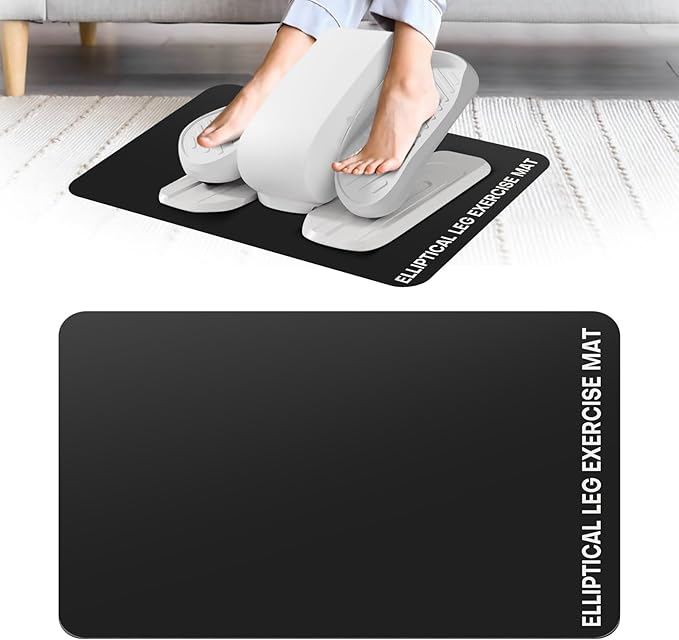 Under Desk Elliptical Mat - Non-Slip Exercise Equipment for Peloton Bike, Small Exercise Mat for Desk Workout Equipment