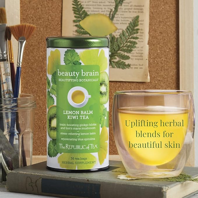 The Republic of Tea Beautifying Botanicals Beauty Brain Herbal Tea, 250 Tea Bags