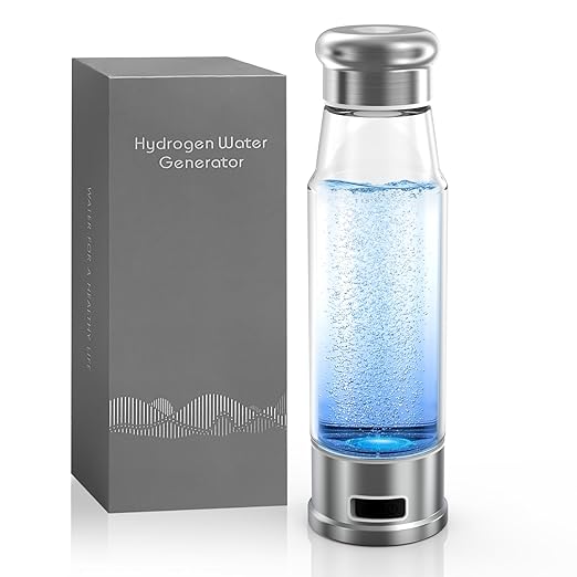 Hydrogen Water Bottle 5-Min Electrolysis 15.22OZ 1500 PPB Water Ionizer with SPE/PEM Technology, Hydrogen Water Bottle for Women/Men/Office/School