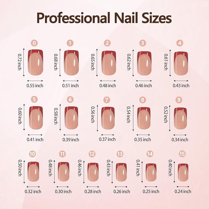 Misssix XBASICTIPS French Tip Press On Nails, 600Pcs Short Square French Gel Nail Tips, Soft Gel Pre-shaped No Need to File 3 in 1 Tips, 20 Colors Fake Nails for Nail Art DIY 15 Sizes