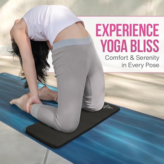 Knee Pad Cushion - Extra Thick 1 inch (25mm) for Pain Free Yoga - Includes Breathable Mesh Bag for Easy Travel and Storage (Does Not Include Yoga Mat)