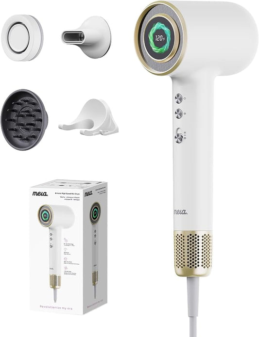 Professional Bi-Ionic Aromatic Hair Dryer- mera PRO -Fast Drying Salon Results Blowdryer w/Magnetic Diffuser & Aromatherapy Nozzle, One Button Safe Mode, cUL Certified, Lightweight for Travel
