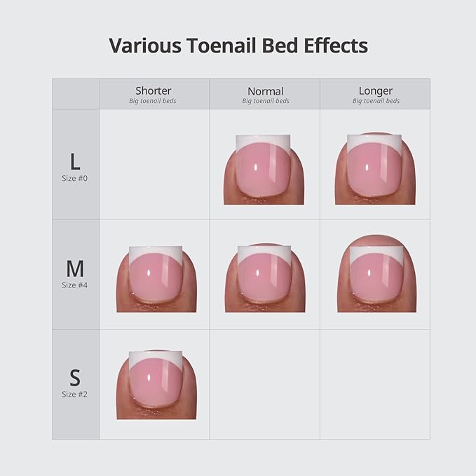 BTArtboxnails XCOATTIPS Toe Nail Tips - Lamp-Curable Real Square Brown Press On Toenails for Women, 150 Soak Off French Tip Toe Nail Extensions in 15 Sizes, Builder Gel & Top Coat Required