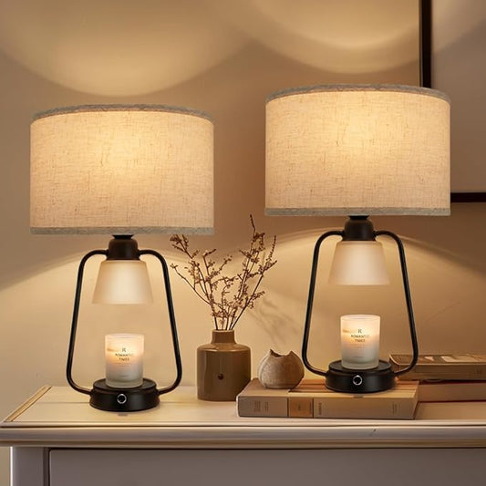 2 Pack Candle Warmer Lamp with Timer Dimmable Table Lamp for New Home Decor,Birthday Gifts Wax Warmer Lamp for Jar Candles with 6 Bulbs