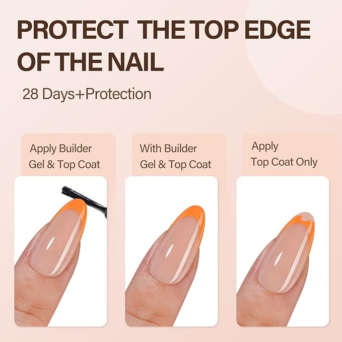 Vansiho 150Pcs French Gel Almond Nail Tips, Medium Press on Nails, Pre-French Acrylic Fake Tips for Nail Art DIY - 15 Sizes