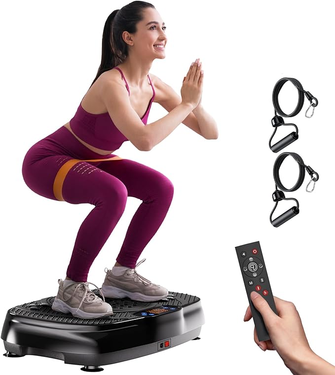 Vibration Plate Exercise Machine: TISSCARE Weight Loss and Lymphatic Drainage Vibrating Plates, Whole Body Workout Sculpting Platform for Home Fitness Fat Burner for Women Men