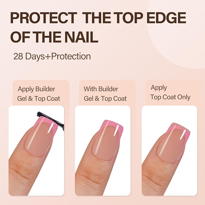 150Pcs French Gel Nail Tips, Vansiho Short Square Nail Tips, Pink Pre-French Tips Press on Nails, Soak Off Soft Gel Acrylic Fake Nails for Nail Art DIY 15 Sizes