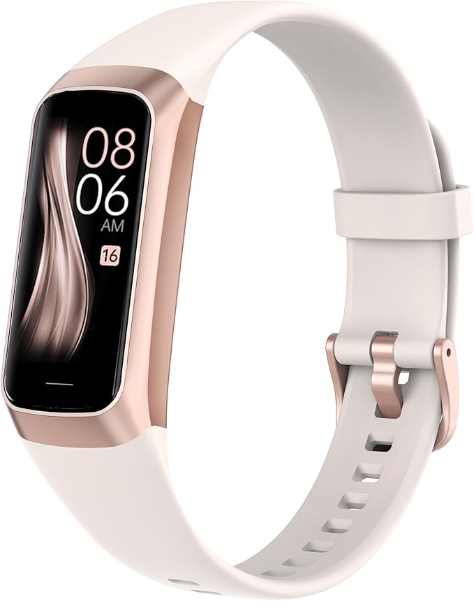 Fitness Tracker Activity Tracker 1.10''AMOLED Touch Color Screen,Smart Watch with 24/7 Blood Oxygen Heart Rate,Sleep Monitor,IP68 Waterproof,Step Counter Health for Women Men (White)