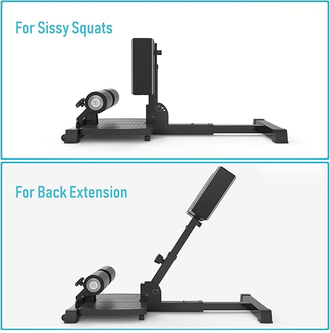 leikefitness Sissy Squat Machine, Deluxe Multi-Function Deep Sissy Squat Bench Workout Station, Leg Exercise Machine for Home Gym