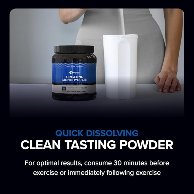 Designs for Sport Creatine Monohydrate Powder - NSF Certified for Sport Creatine Supplement to Support Muscle Recovery, Pre + Post Workout Strength and Energy (1 lb / 90 Servings)