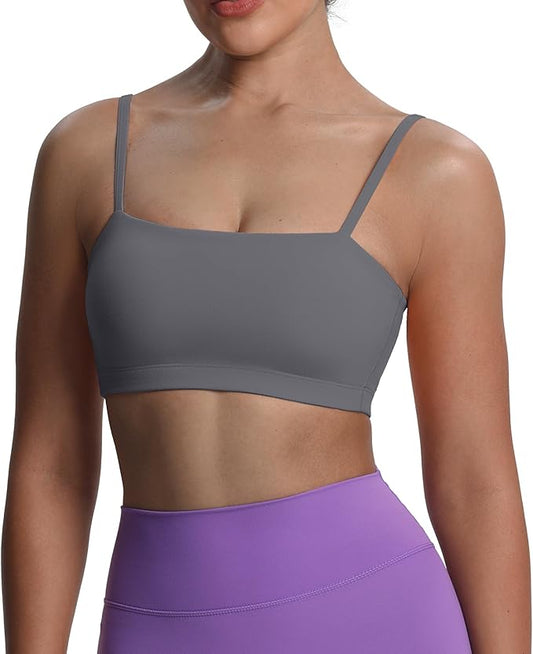 Aoxjox Women's Workout Bandeau Bras Training Fitness Running Yoga Crop Tank
