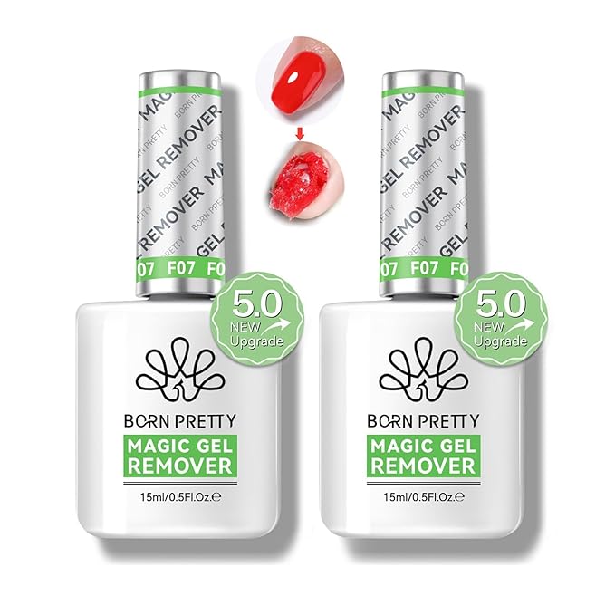 BORN PRETTY Gel Nail Polish Remover, 2 Pack Professional Gel Polish Remover for Nails, Quick & Easy Polish Remover In 3-5 Minutes, No Need for Foil Soak Or Wrap