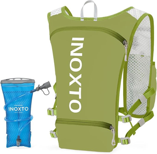 INOXTO Running Hydration Vest Backpack,Lightweight Pack with 1.6L Water Bladder Hydration Backpack Daypack for Hiking Trail Running Cycling Race Marathon for Women Men