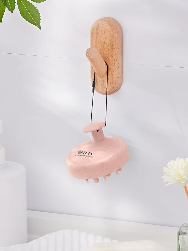 HEETA Hair Scalp Massager for Hair Growth, Shampoo Brush, Scalp Scrubber Exfoliator with Soft Silicone Bristles for Dandruff Removal to Relieve Stress, Wet Dry Use Updated Material, Pink